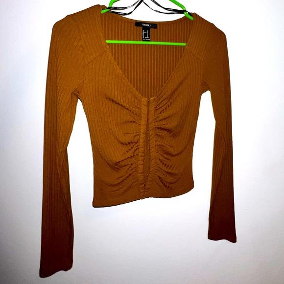 FOREVER21 Brown Ribbed Top - Picture 4 of 8
